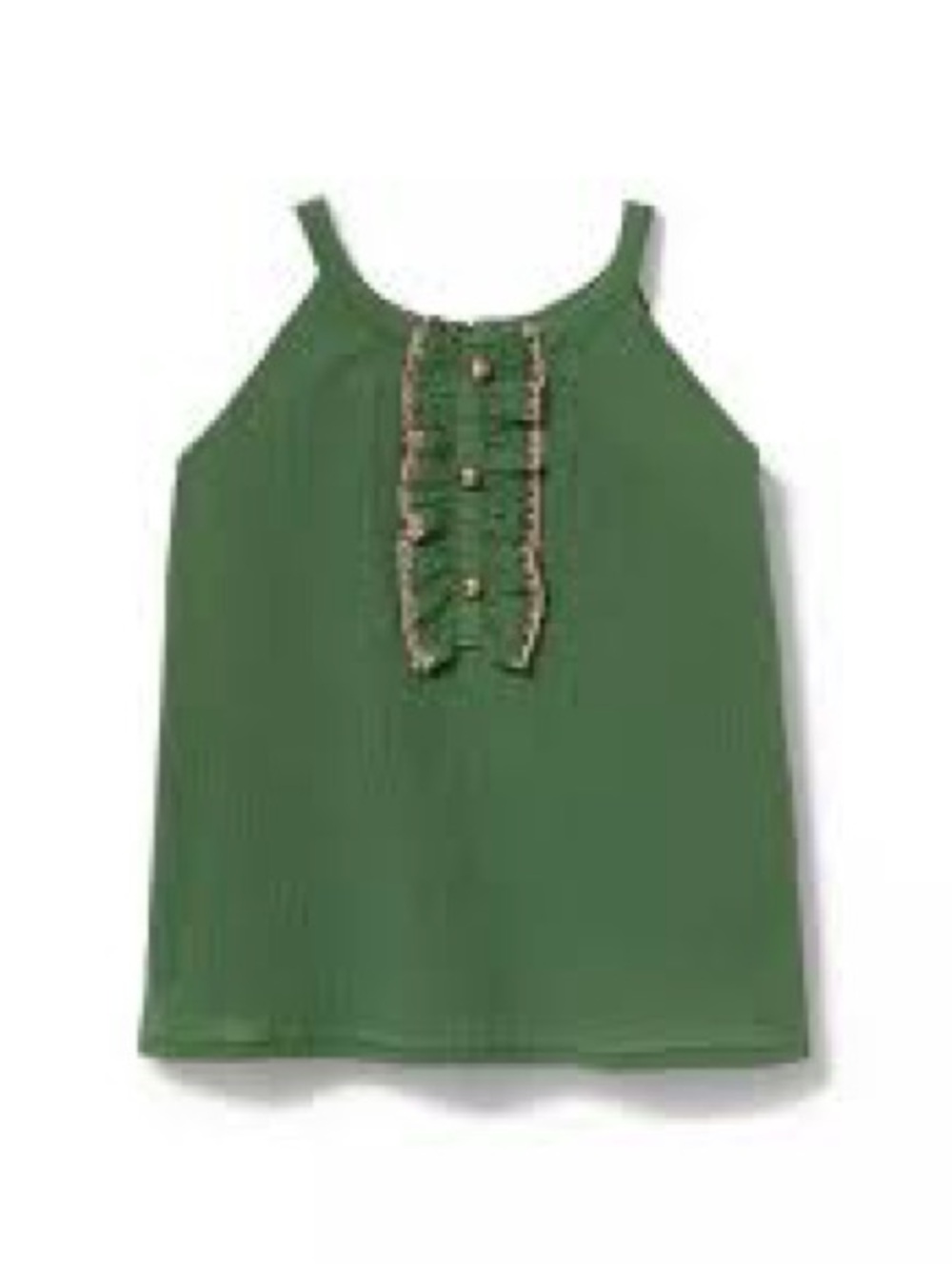 Janie and Jack Forest Green Ruffle-Front Camisole